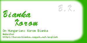 bianka korom business card